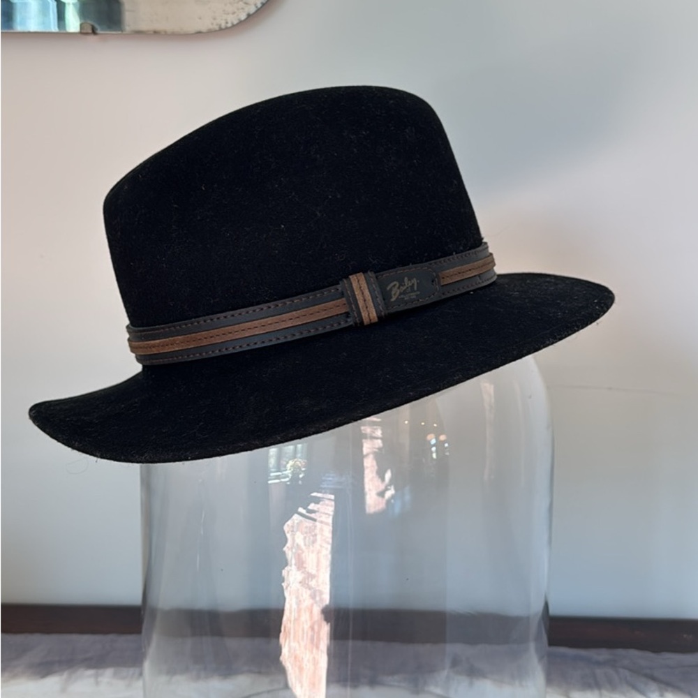 Bailey Black Fedora with Brown Band